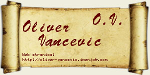 Oliver Vančević vizit kartica